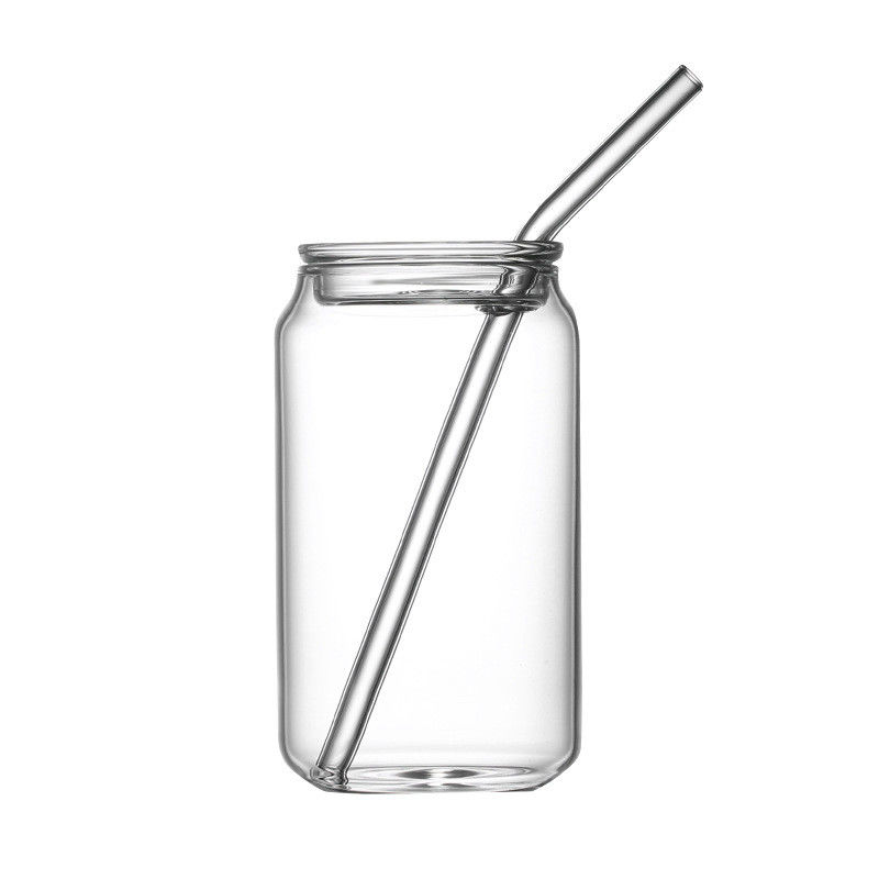 Le culbuteur réutilisable en verre de Borosilicate avec des pailles, souillent les tasses en verre libres de cappuccino fournisseur